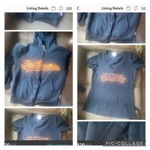 Set of 2! Women’s Giants tee shirt and color matching sweatshirt